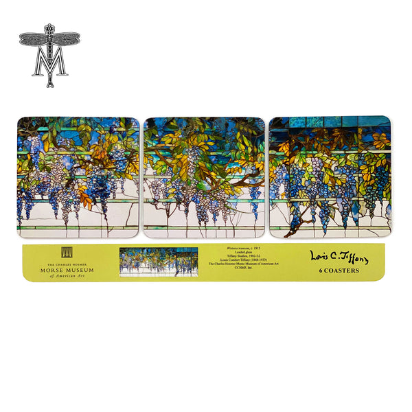Louis C. Tiffany Coasters—Set of 6 - Wisteria